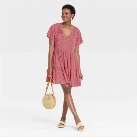 Knox Rose Dresses & Skirts - Knox Rose Red Boho Tiered Mini Dress | Size S | EUC